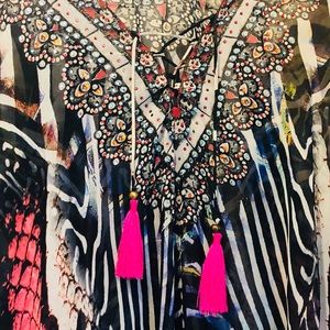La Moda Bohemian Print Sheer Kaftan